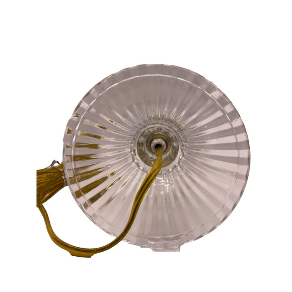 Vintage Cut Crystal Torchiere Lamp Gold Accented Tabletop Lamp 12 inches - Picture 5 of 12